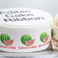 Load image into Gallery viewer, You&#39;re One In a Melon Edible Icing Cake Ribbon / Side Strips