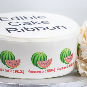 You're One In a Melon Edible Icing Cake Ribbon / Side Strips