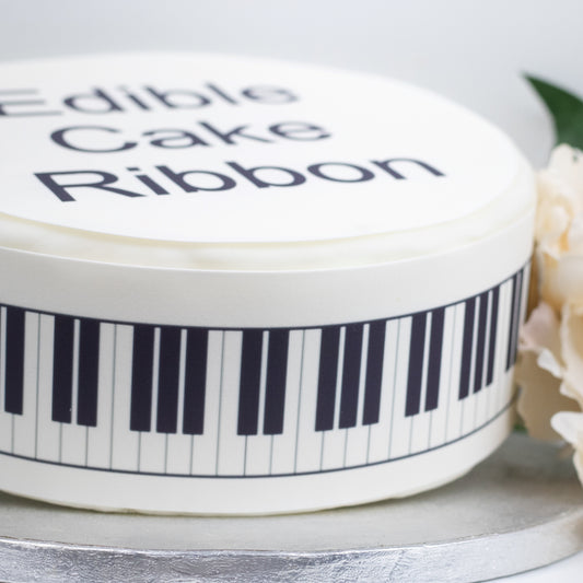 Piano Keys Edible Icing Cake Ribbon