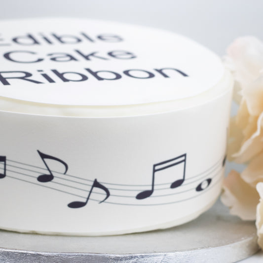 Music Notes Edible Icing Cake Ribbon