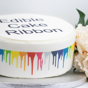 Paint Dripping Edible Icing Cake Ribbon / Side Strips