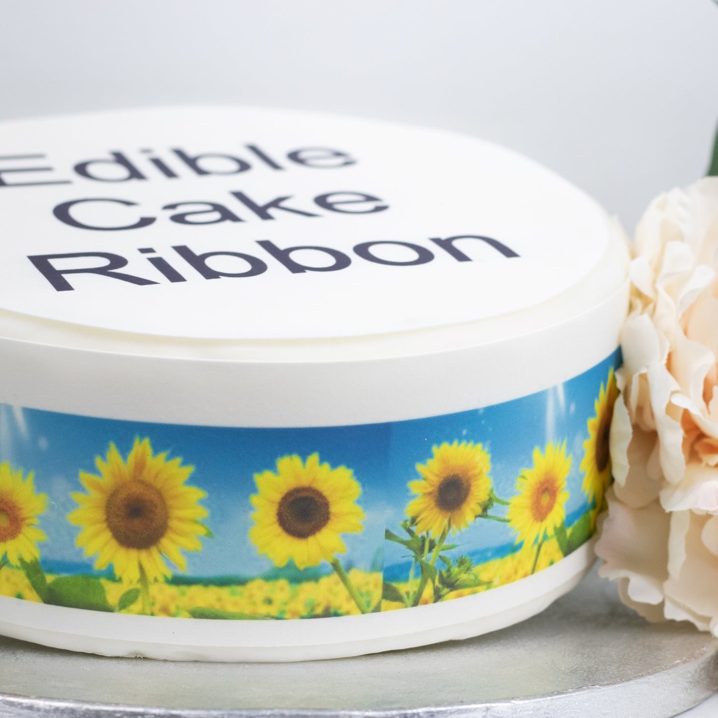 Sunflowers Edible Icing Cake Ribbon