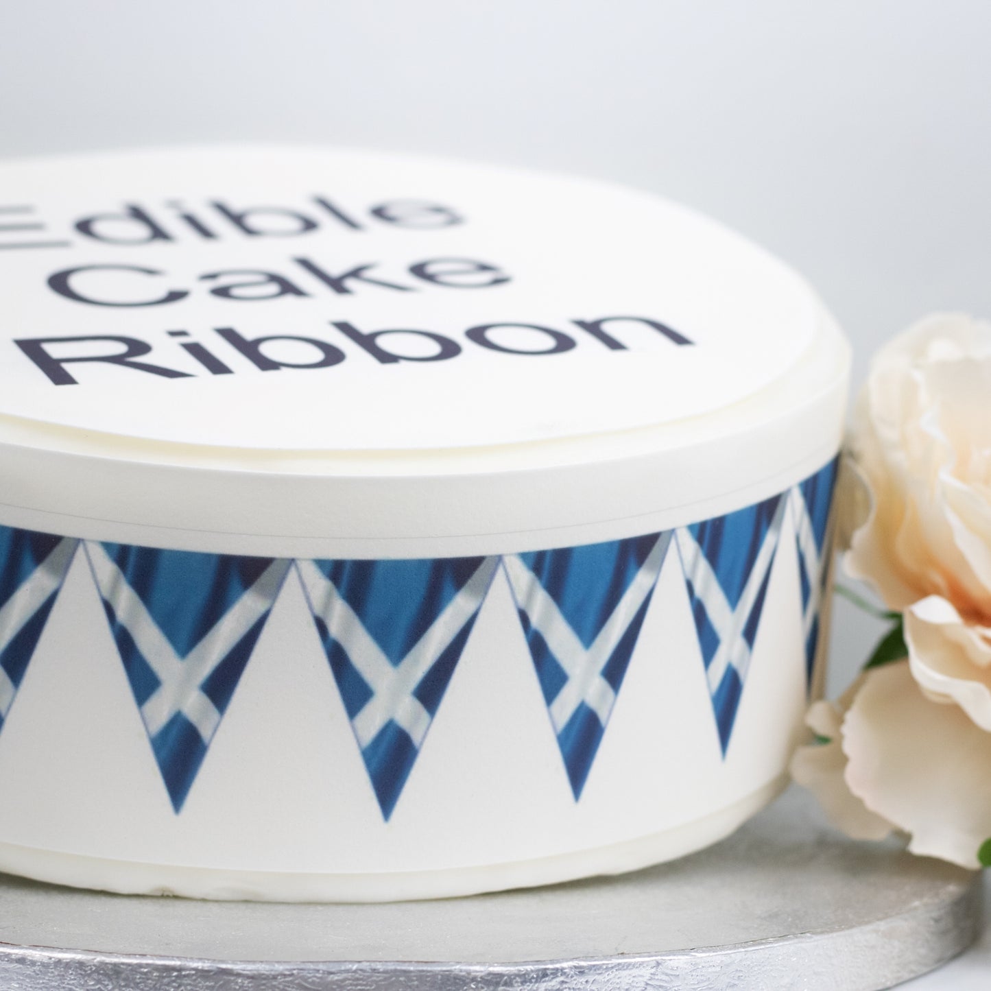 Scotland Flag Bunting Edible Icing Cake Ribbon