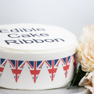 Union Jack Bunting Edible Icing Cake Ribbon / Side Strips