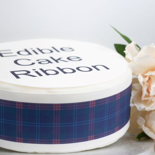 Pride Of Scotland Tartan Edible Icing Cake Ribbon / Side Strips
