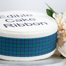 Load image into Gallery viewer, FLOWER OF SCOTLAND TARTAN EDIBLE ICING CAKE RIBBON / SIDE STRIPS   Use instead of traditional ribbon to decorate the sides of your cakes  Edible fondant icing, perfect for that special occasion