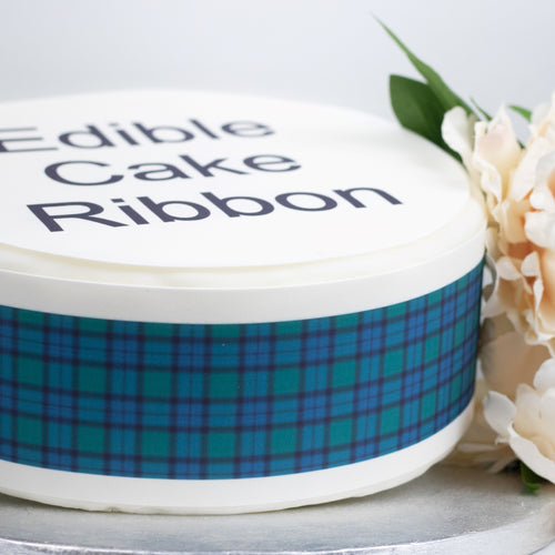 FLOWER OF SCOTLAND TARTAN EDIBLE ICING CAKE RIBBON / SIDE STRIPS   Use instead of traditional ribbon to decorate the sides of your cakes  Edible fondant icing, perfect for that special occasion