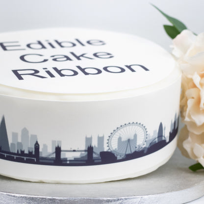 London Skyline Edible Icing Cake Ribbon