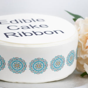 Mandala Pattern Edible Icing Cake Ribbon / Side Strips