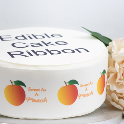 Sweet As A Peach Edible Icing Cake Ribbon