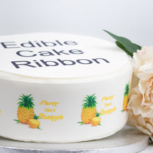 Load image into Gallery viewer, Party Like A Pineapple Edible Icing Cake Ribbon / Side Strips