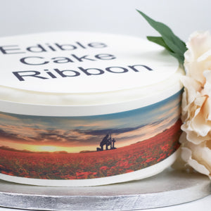 Remembrance Day Edible Icing Cake Ribbon / Side Strips