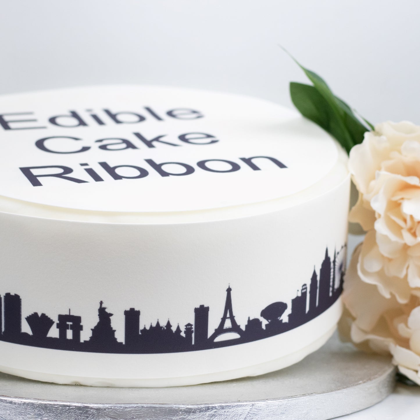 Las Vegas Skyline Edible Icing Cake Ribbon