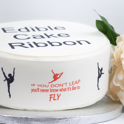 GYMNASTICS THEMED EDIBLE ICING CAKE RIBBON / SIDE STRIPS   Use instead of traditional ribbon to decorate the sides of your cakes  Edible fondant icing, perfect for that special occasion