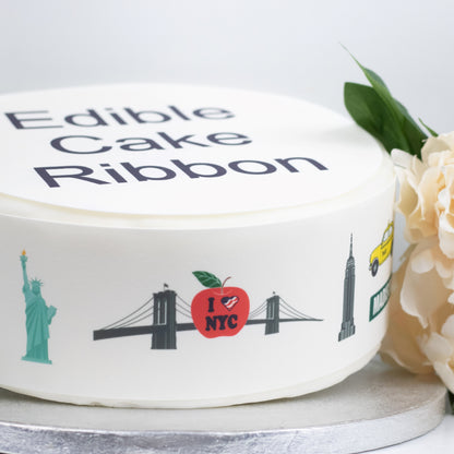 New York City USA Themed Edible Icing Cake Ribbon