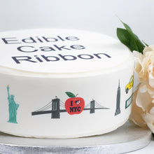 Load image into Gallery viewer, New York City USA Themed Edible Icing Cake Ribbon / Side Strips