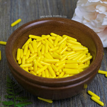 Load image into Gallery viewer, Yellow Polished Macaroni Rods (20mm) Sprinkles