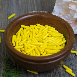 Yellow Polished Macaroni Rods (20mm) Sprinkles