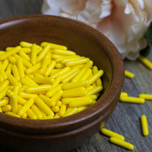 Yellow Polished Macaroni Rods (20mm) Sprinkles
