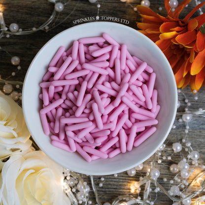 Pink Matt Macaroni Rods (20mm) Sprinkles