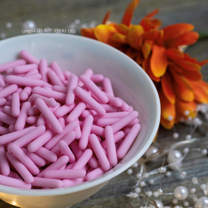 Pink Matt Macaroni Rods (20mm) Sprinkles