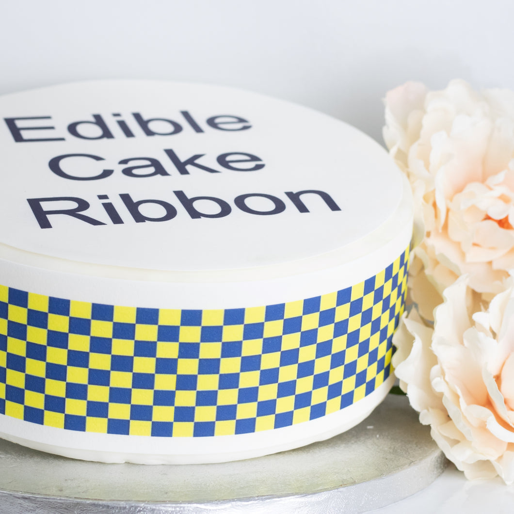 Police Themed Edible Icing Cake Ribbon / Side Strips