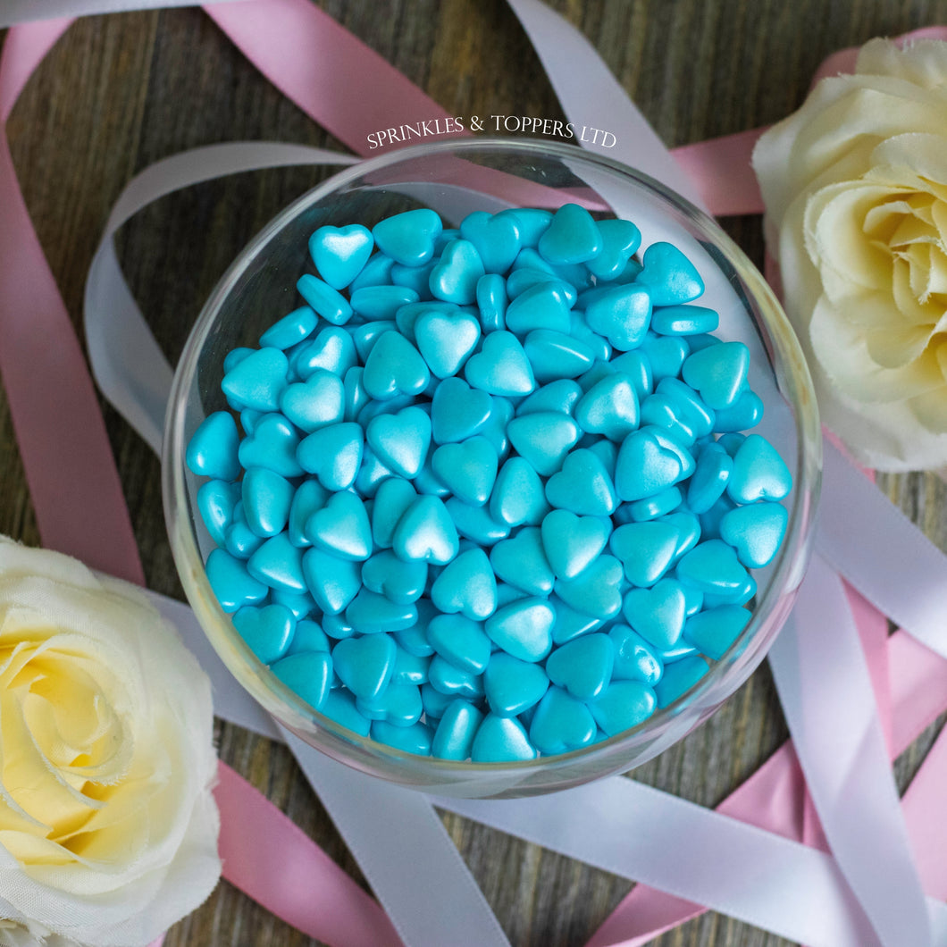 Blue Tablet Hearts Sprinkles Cupcake / Cake Decorations