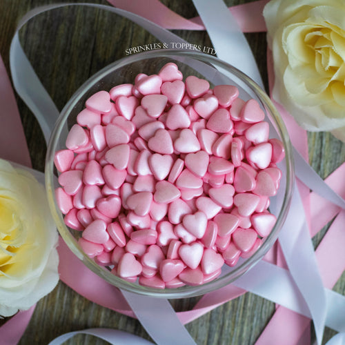 Pink Tablet Hearts Sprinkles Cupcake / Cake Decorations