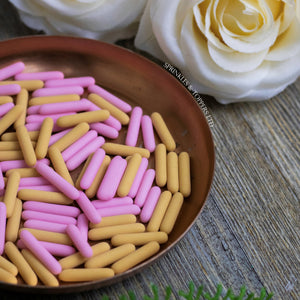 Pink & Caramel Matt Macaroni Rods (20mm) Sprinkles
