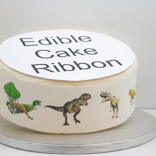 Dinosaurs Edible Icing Cake Ribbon