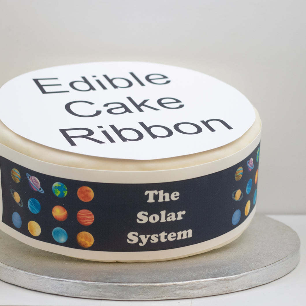 The Solar System Edible Icing Cake Ribbon / Side Strips