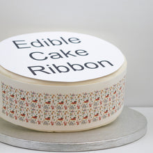 Load image into Gallery viewer, North Pole Tiled Edible Icing Cake Ribbon / Side Strips