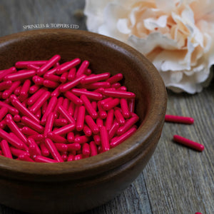Bright Pink Polished Macaroni Rods (20mm) Sprinkles