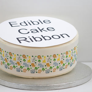 Safari Animals Edible Icing Cake Ribbon / Side Strips