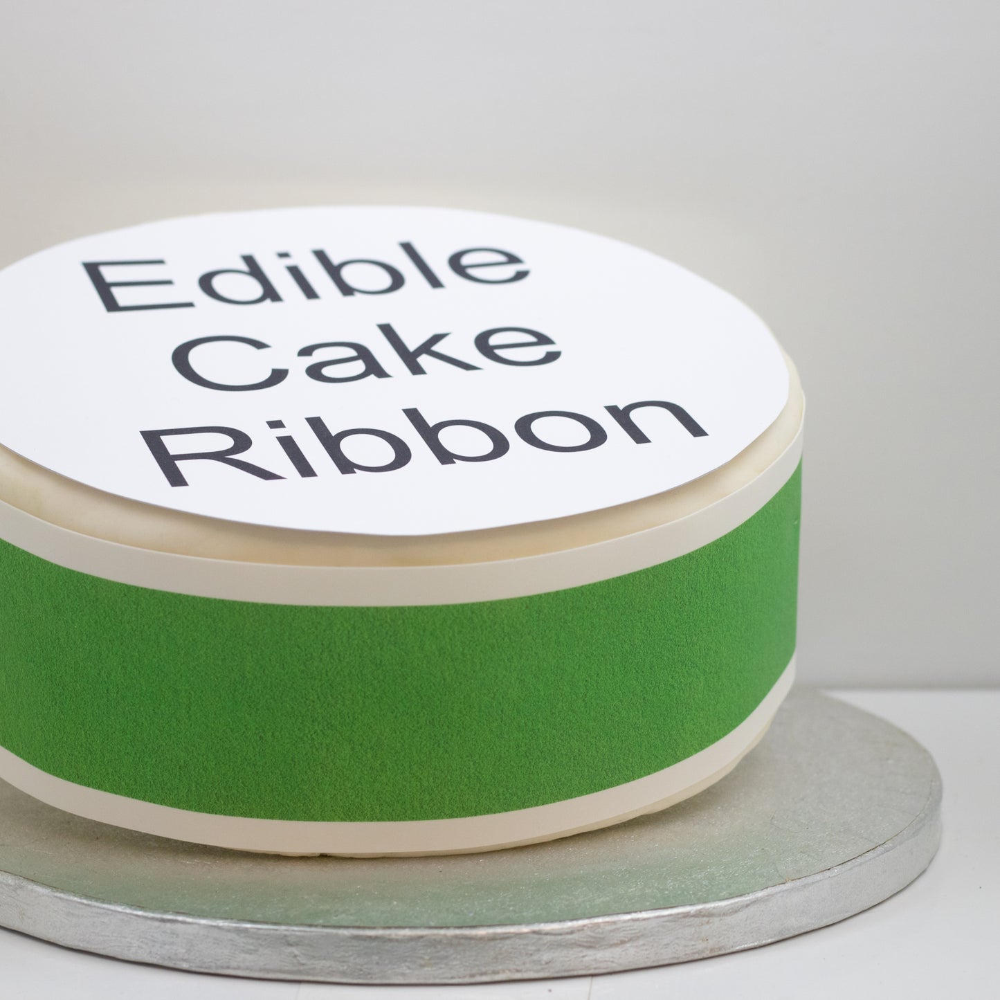 Grass Themed Edible Icing Cake Ribbon