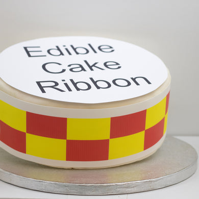 Fire Engine Themed Edible Icing Cake Ribbon / Side Strips