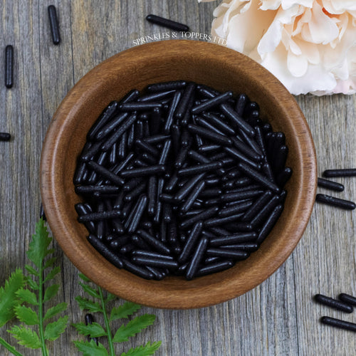 Black Polished Edible Macaroni Rods