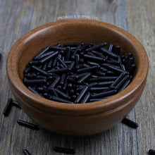 Load image into Gallery viewer, Black Polished Macaroni Rods (20mm) Sprinkles