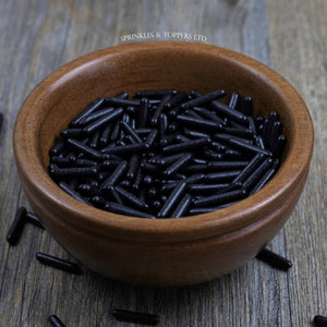 Black Polished Macaroni Rods (20mm) Sprinkles