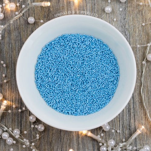 Can be baked and also perfect to top any cupcake or to decorate a larger cake, ice creams, smoothies, cookies and more  Lovely blue matt strands