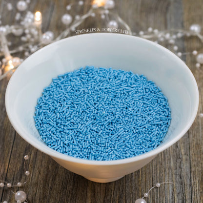 Can be baked and also perfect to top any cupcake or to decorate a larger cake, ice creams, smoothies, cookies and more  Lovely blue matt strands