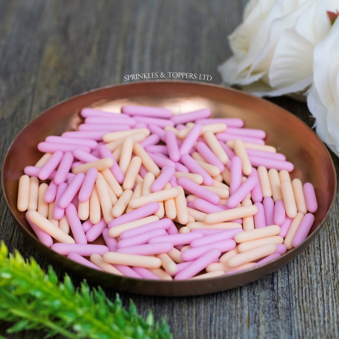 Pink & Peach Matt Macaroni Rods (20mm) Sprinkles