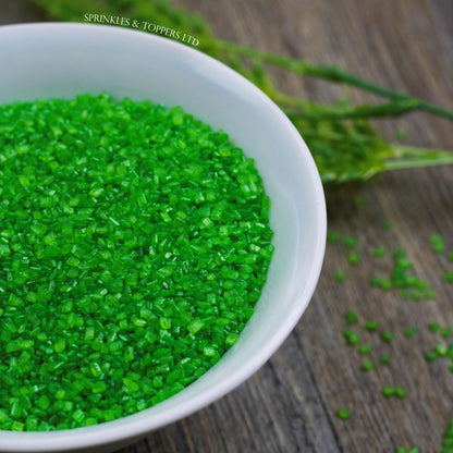 Edible green sugar crystals with a lovely shiny finish