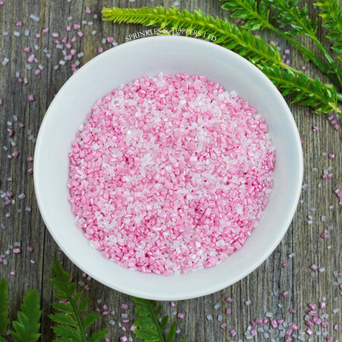 Pink & White Shimmer Sugar Crystals