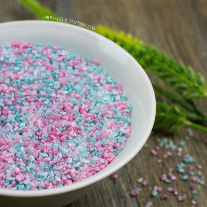 Pink, Turquoise & White Shimmer Sugar Crystals