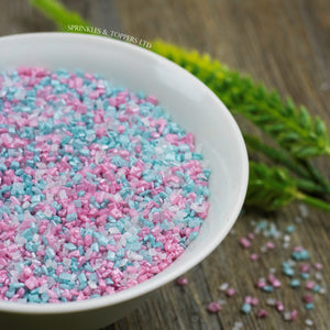 Pink, Turquoise & White Shimmer Sugar Crystals