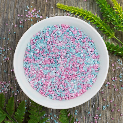 Pink, Turquoise & White Shimmer Sugar Crystals