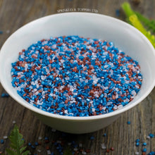 Load image into Gallery viewer, Red, White &amp; Blue Shimmer Sugar Crystals