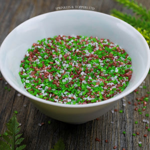 Red, White & Green Shimmer Sugar Crystals