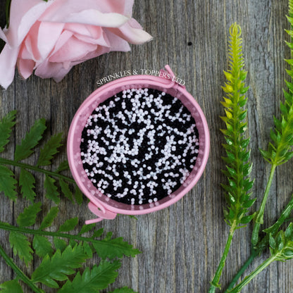 Black & White 100s & 1000s  These ever popular small sugar balls are perfect to top any cupcake, large cake, ice cream, shake and more...